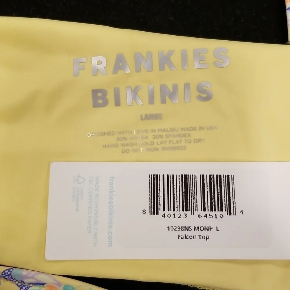 💕FRANKIE'S BIKINIS💕 Falcon Bikini TOP ~ Monarch Butterfly Print Large L NWT